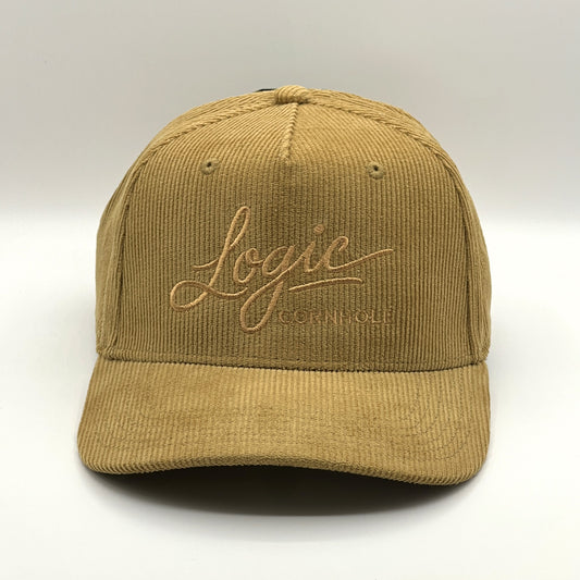 Cursive Logic 5 Panel Corduroy Trucker Hat Snapback Cap - *Shipping Included