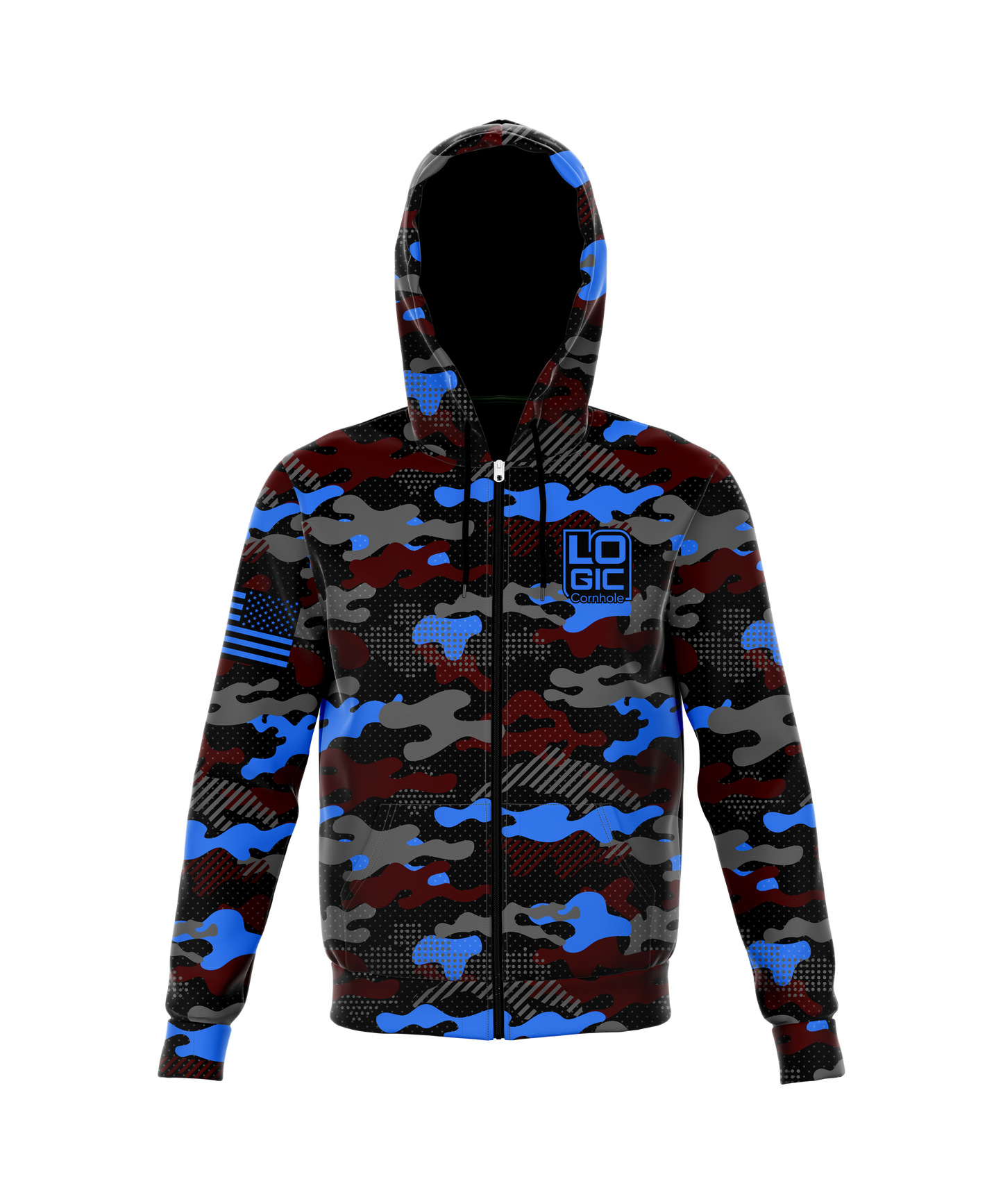 Logic Camo Full Zip Up Sublimation Hoodie Polyester Fleece -(Allow 3 weeks)