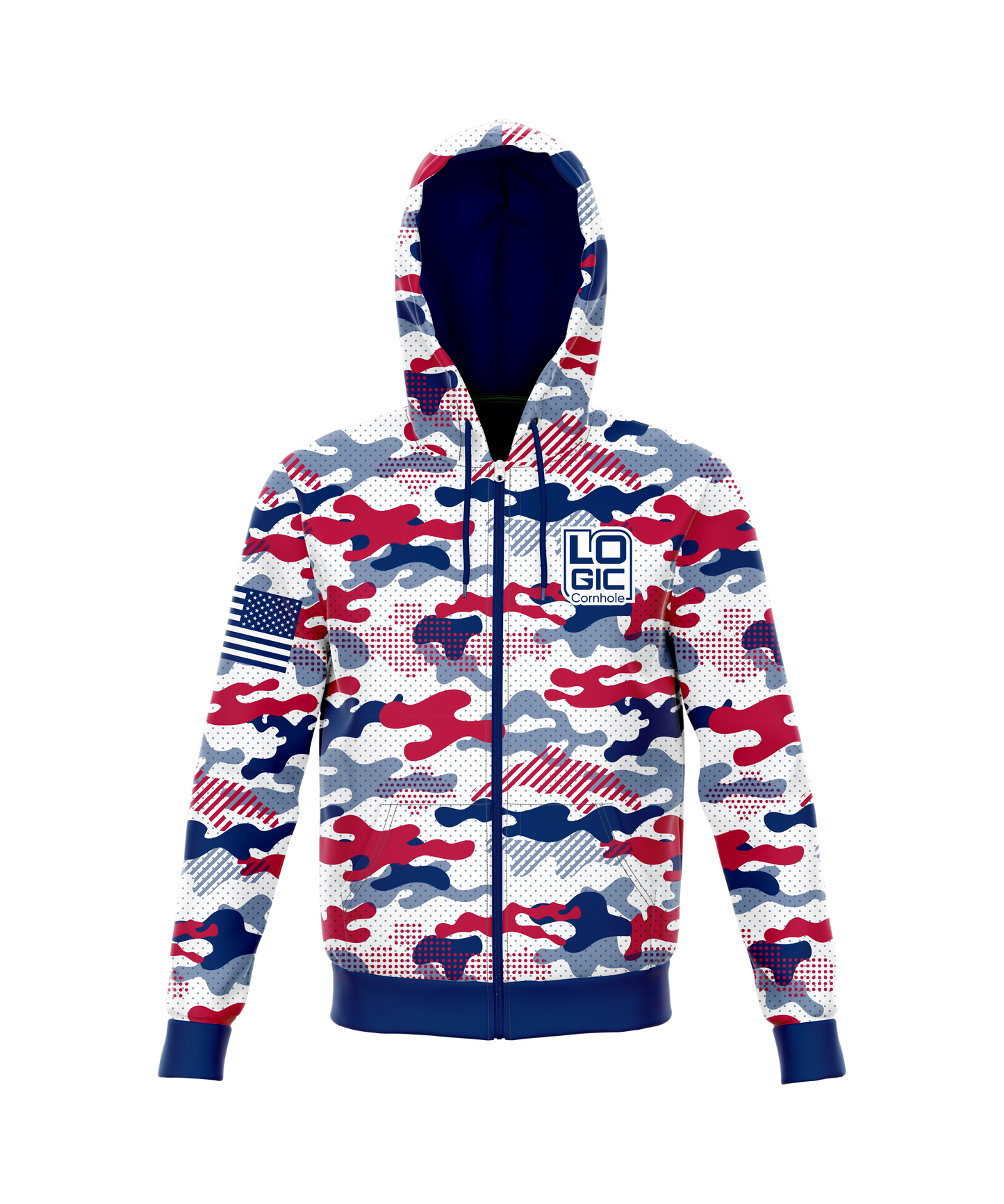 Logic Camo Full Zip Up Sublimation Hoodie Polyester Fleece -(Allow 3 weeks)