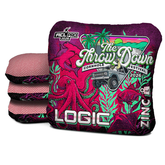 Deep Sea Pink Zinc ACL PRO 2026 Throw Down Cornhole Festival bags in light weight