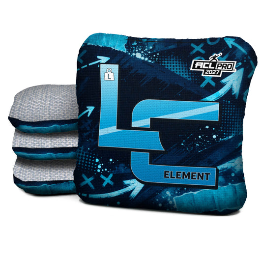 Charlotte football cornhole bags, Element - L 5/8 - ACL PRO, Black, Bright blue, Silver