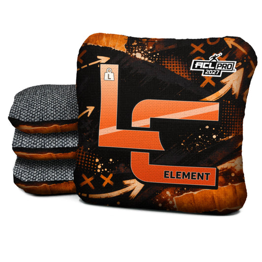 Cincinnati football cornhole bags, Element - L 5/8 - ACL PRO, Black, Orange