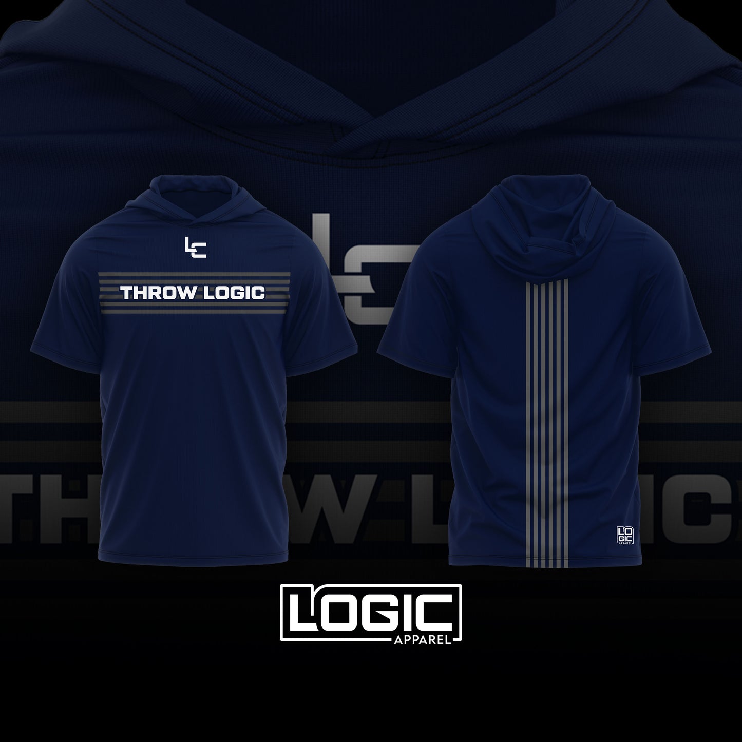 Throw Logic Stripped Short Sleeve Hoodie - Full Sublimation