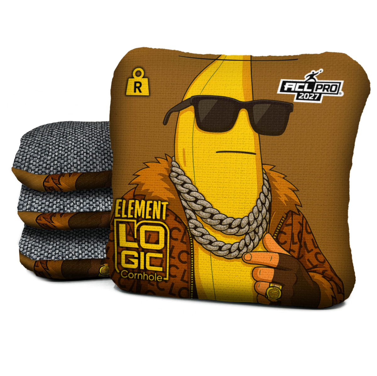 Banana Swag 2027 EL-R Logic Cornhole bag mockup