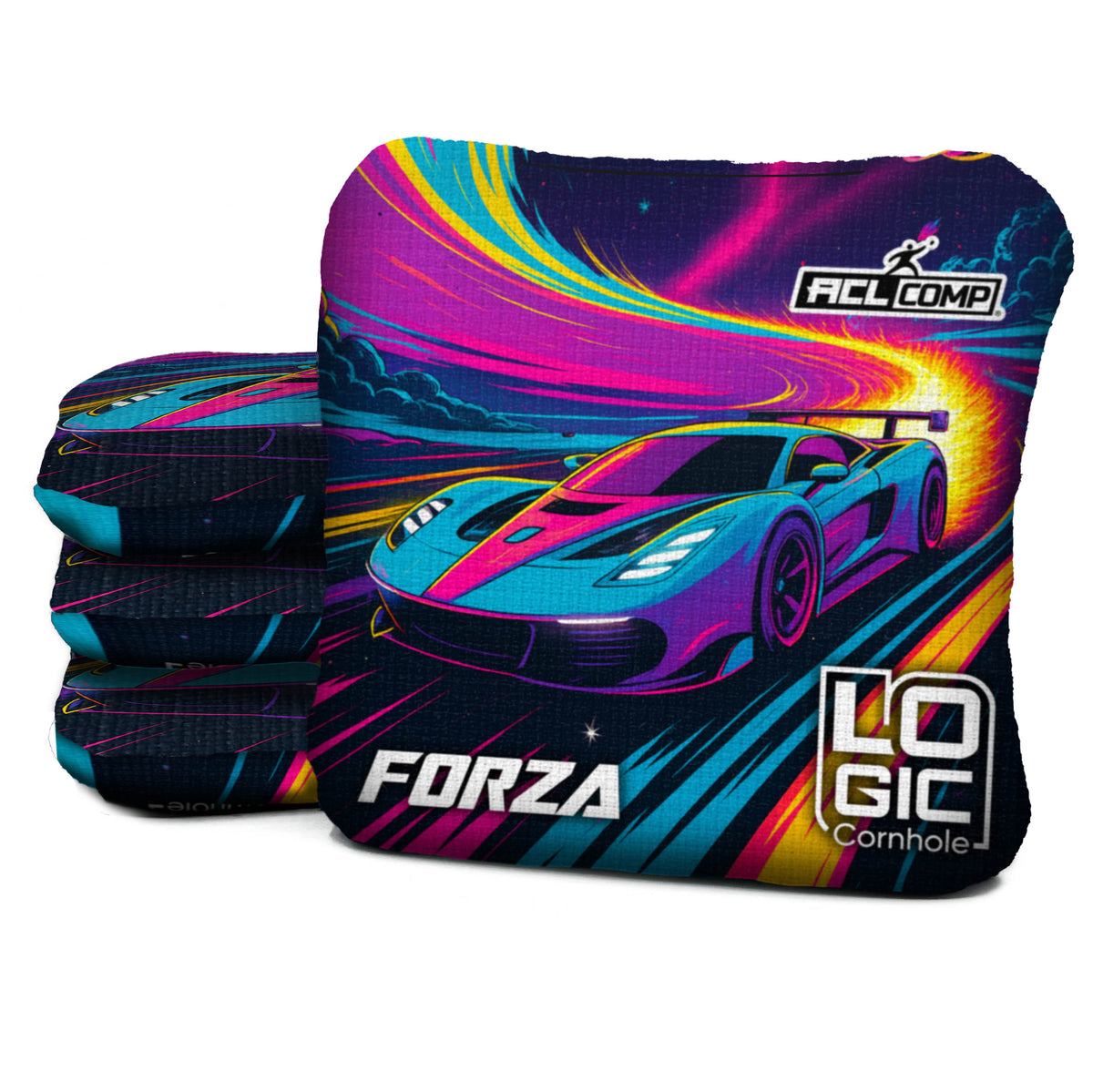 Future Race 2027 FZ Logic Cornhole bag mockup