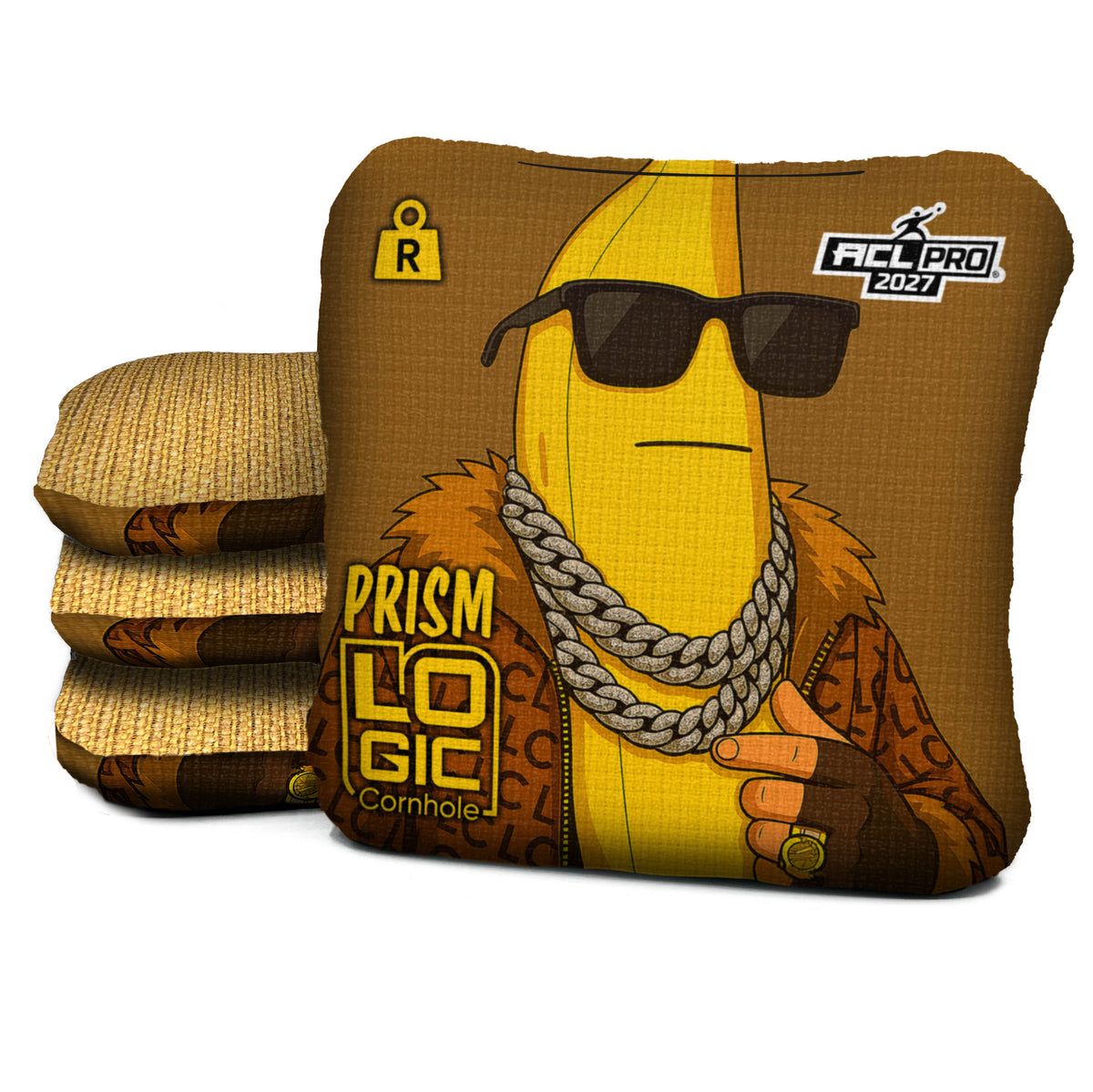 Banana Swag 2027 PR-R Logic Cornhole bag mockup