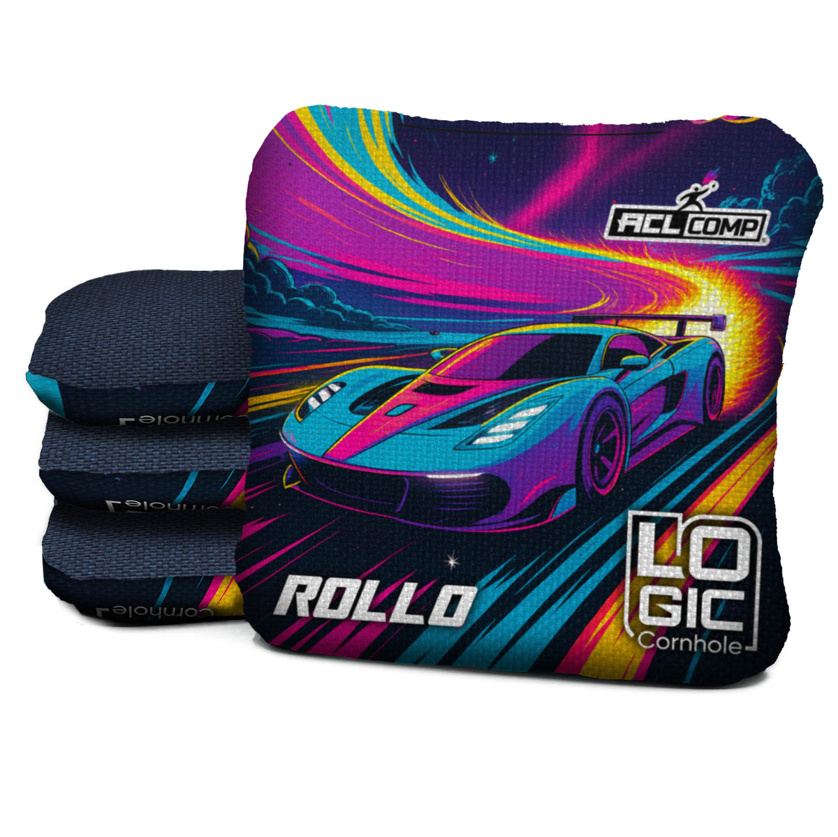 Future Race 2027 RL Logic Cornhole bag mockup