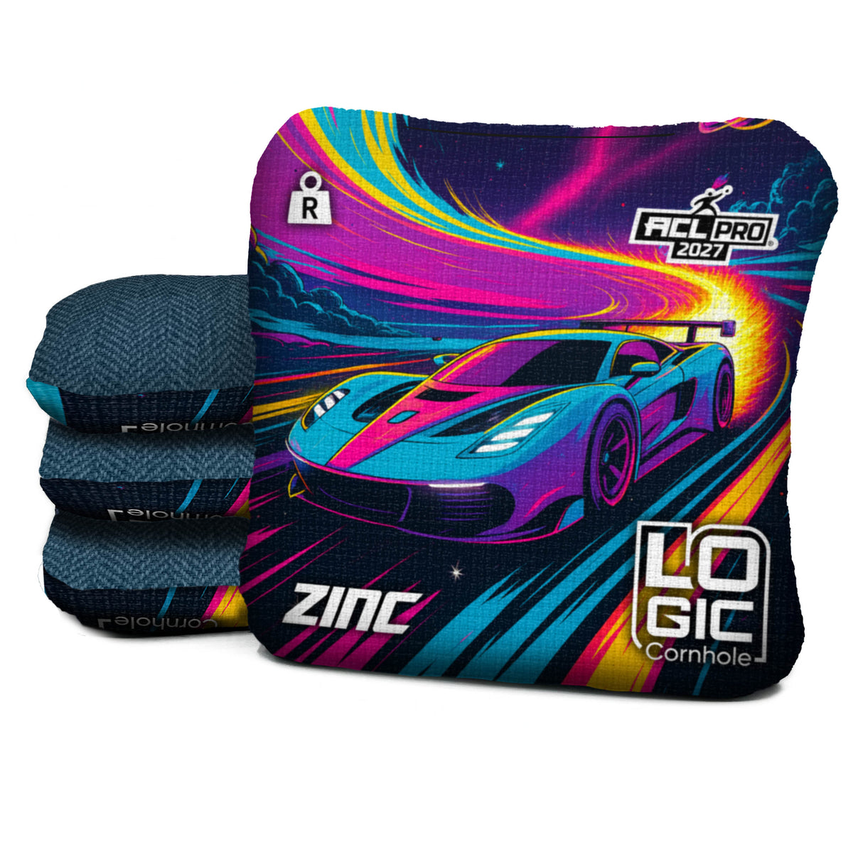 Future Race 2027 ZC-R Logic Cornhole bag mockup