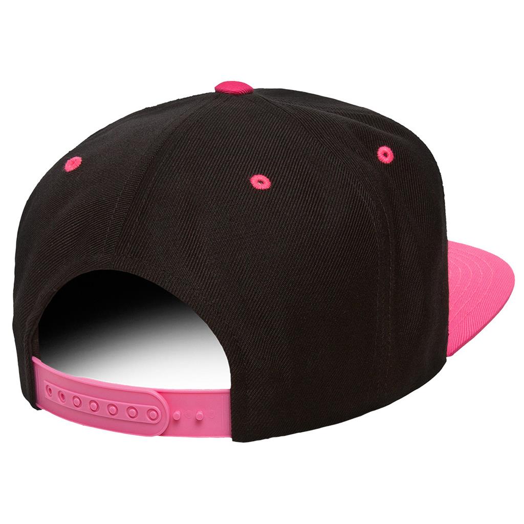 Logic Flat Bill Hat - Black w/ Pink Bill - Snapback