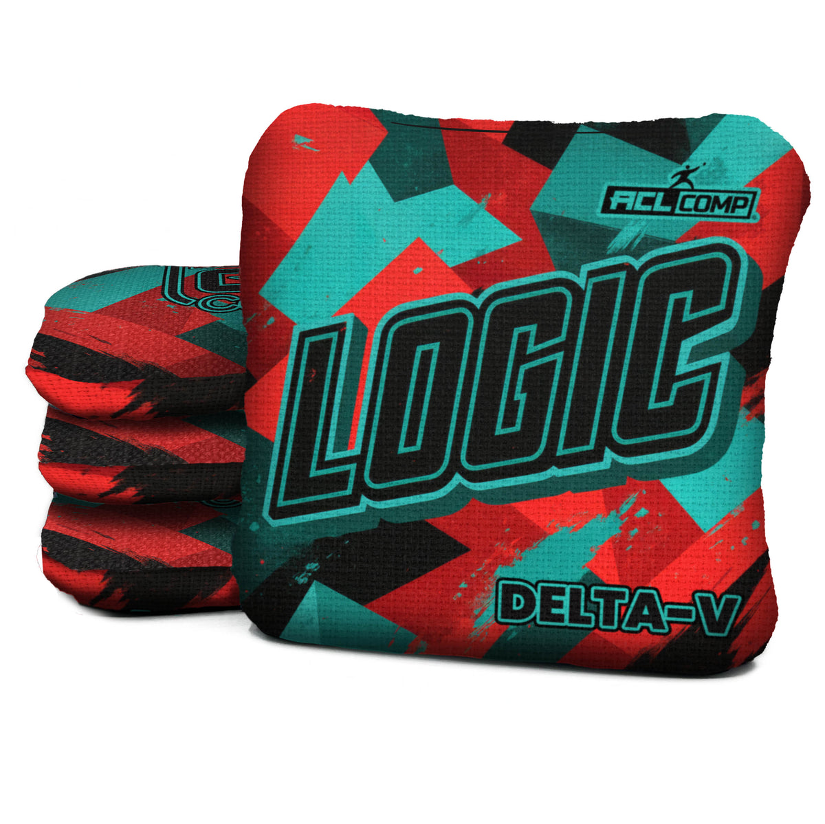 Angle Splat Teal Red — Delta-V — original approved printed slow side — ACL COMP yearless