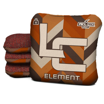 LC Fall Weave - Element H - ACL PRO 2027 - Poppy carpet - Logic Cornhole bags