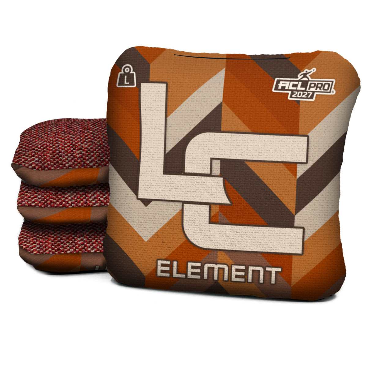 LC Fall Weave - Element L - ACL PRO 2027 - Poppy carpet - Logic Cornhole bags