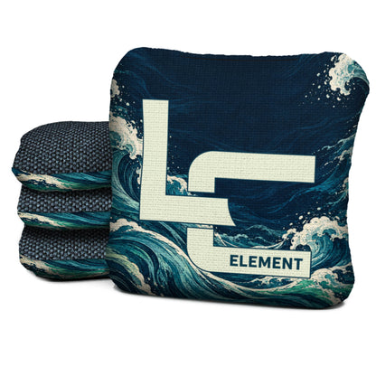 EL-NS-DEEP-CURRENT Logic Cornhole set of four