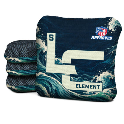 EL-S-ACO-DEEP-CURRENT Logic Cornhole set of four
