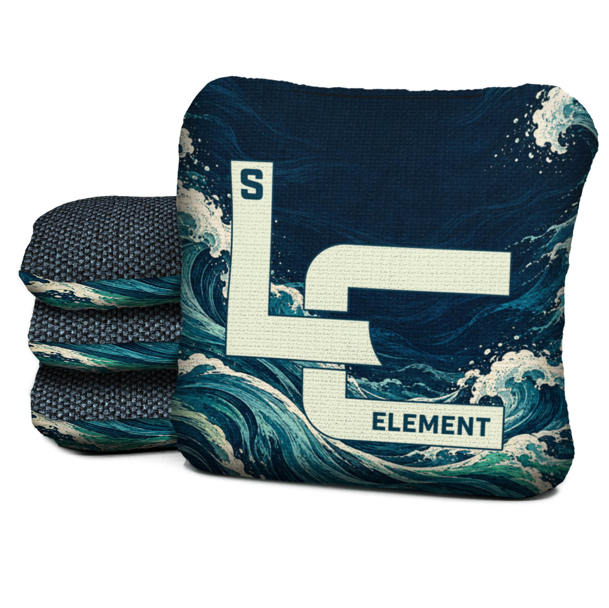 EL-S-NS-DEEP-CURRENT Logic Cornhole set of four