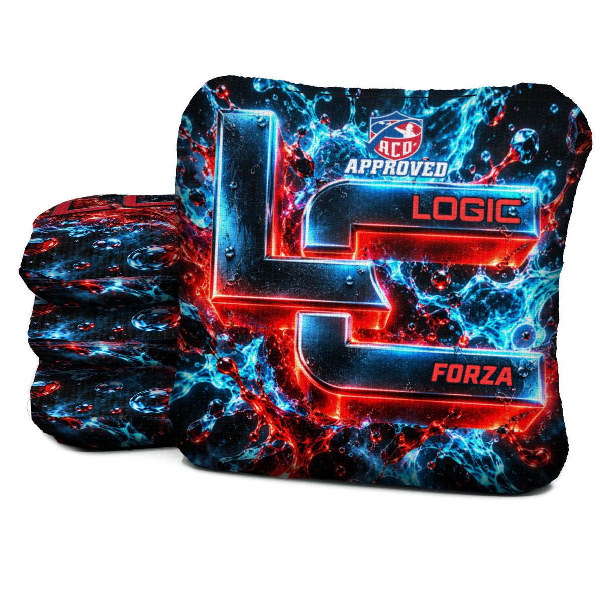 FZ-ACO-CHROME-SPLASH Logic Cornhole set of four