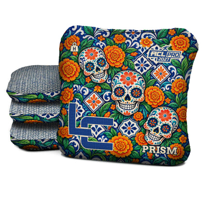 Calavera Marigold Mosaic cornhole bags — Prism - H - 5/9 - ACL PRO