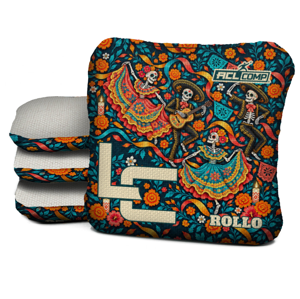 Calaca Fiesta Ribbons cornhole bags — Rollo - 4/7 - ACL COMP