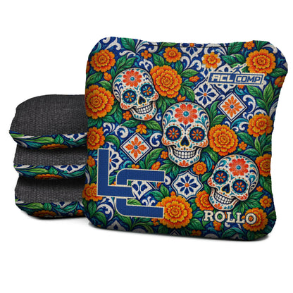 Calavera Marigold Mosaic cornhole bags — Rollo - 4/7 - ACL COMP