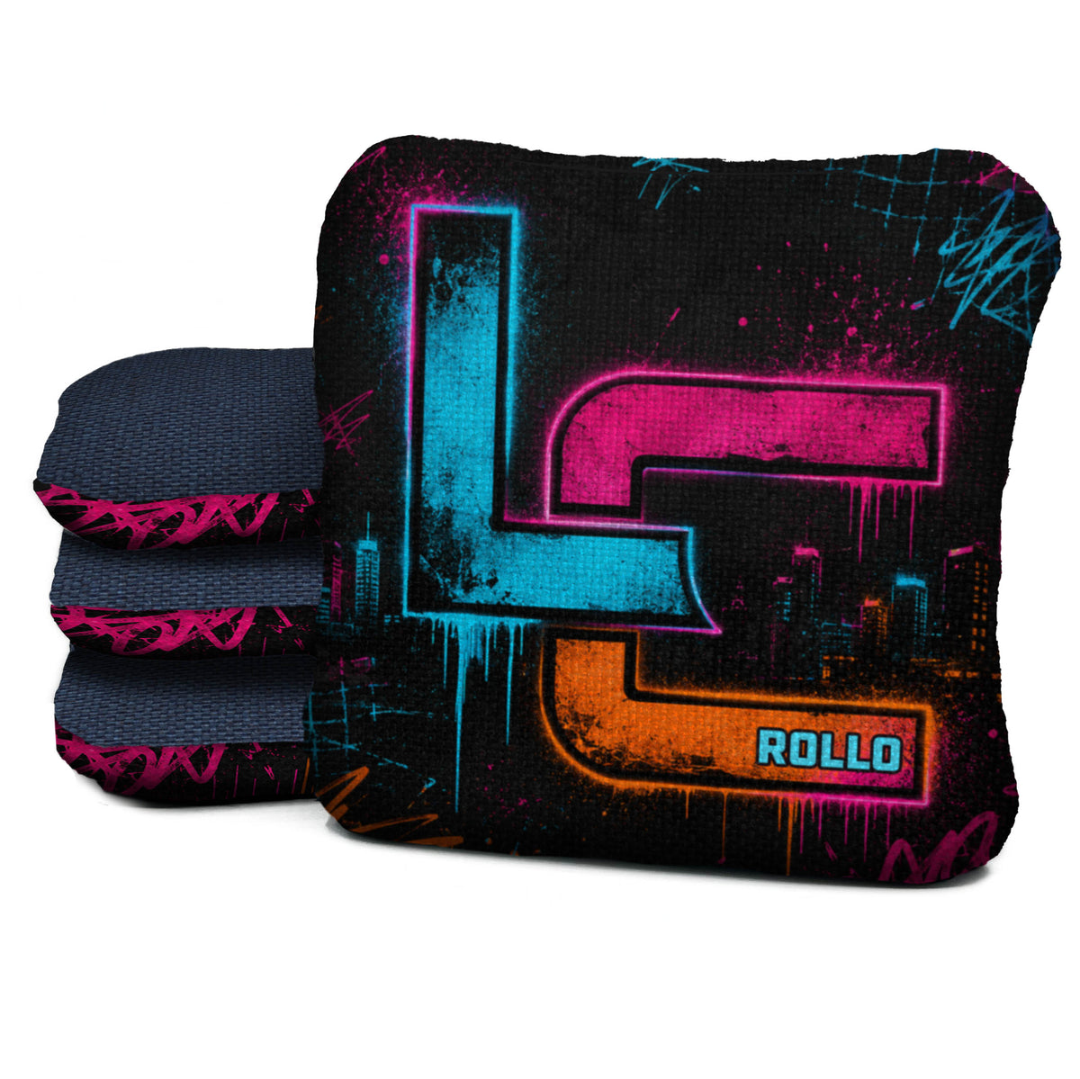 RL-NS-NEON-AFTERDARK Logic Cornhole set of four
