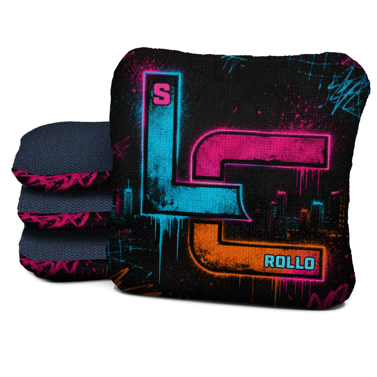 RL-S-NS-NEON-AFTERDARK Logic Cornhole set of four