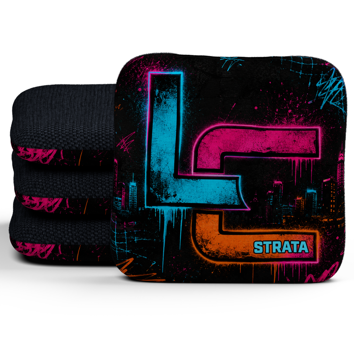 ST-NS-NEON-AFTERDARK Strata set of four with navy carpet