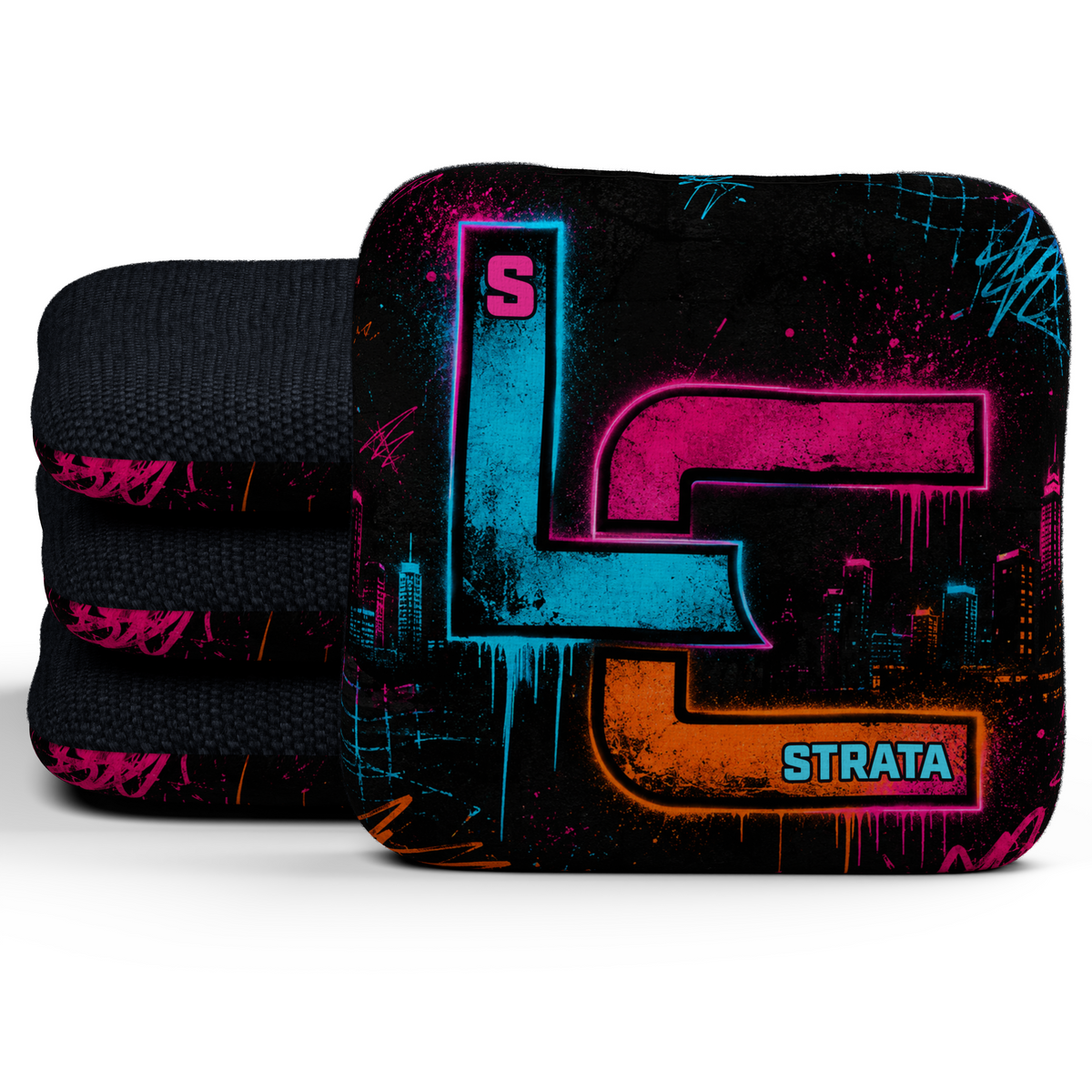 ST-S-NS-NEON-AFTERDARK Strata set of four with navy carpet