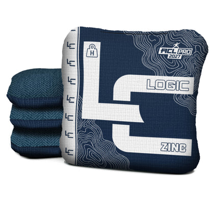 Contour MARINE WHITE zinc H ACL PRO cornhole bags with Navy carpet