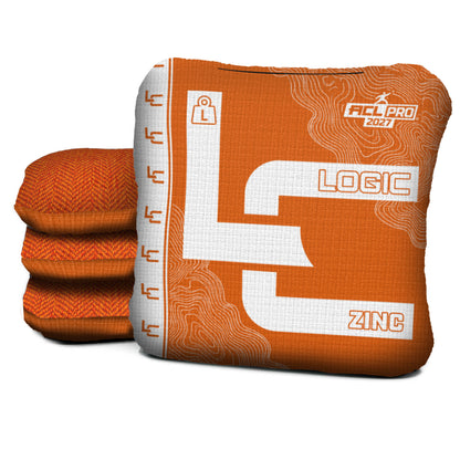 Contour Orange zinc L ACL PRO cornhole bags with Orange carpet