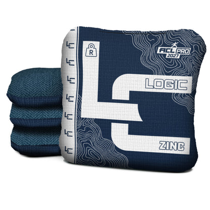 Contour MARINE WHITE zinc R ACL PRO cornhole bags with Navy carpet