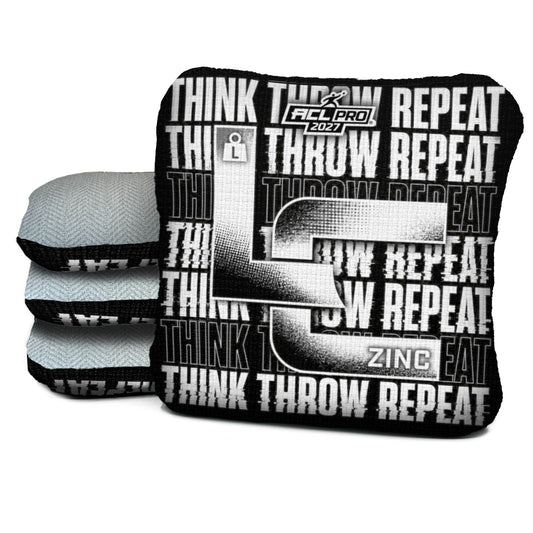 Think Throw Repeat - Black Cornhole Bags - Multiple Series - Set of 4