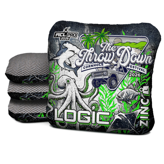 Deep Sea Lime Zinc ACL PRO 2026 Throw Down Cornhole Festival bags in light weight
