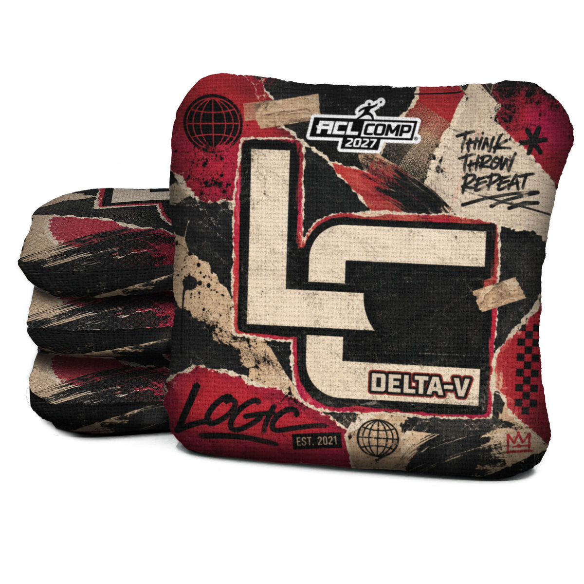 SCRAPS Delta-V 5/8- ACL COMP Logic Cornhole bag mockup