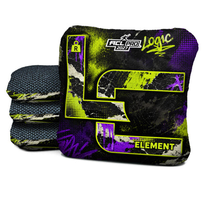 Acid Static Element R cornhole bags with Midnight carpet