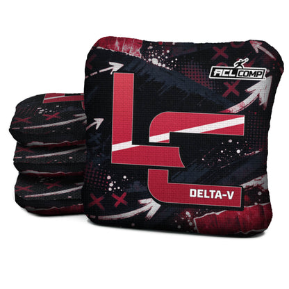 Atlanta football cornhole bags, Delta-V 5/8- ACL COMP, approved colorway with coordinating reverse