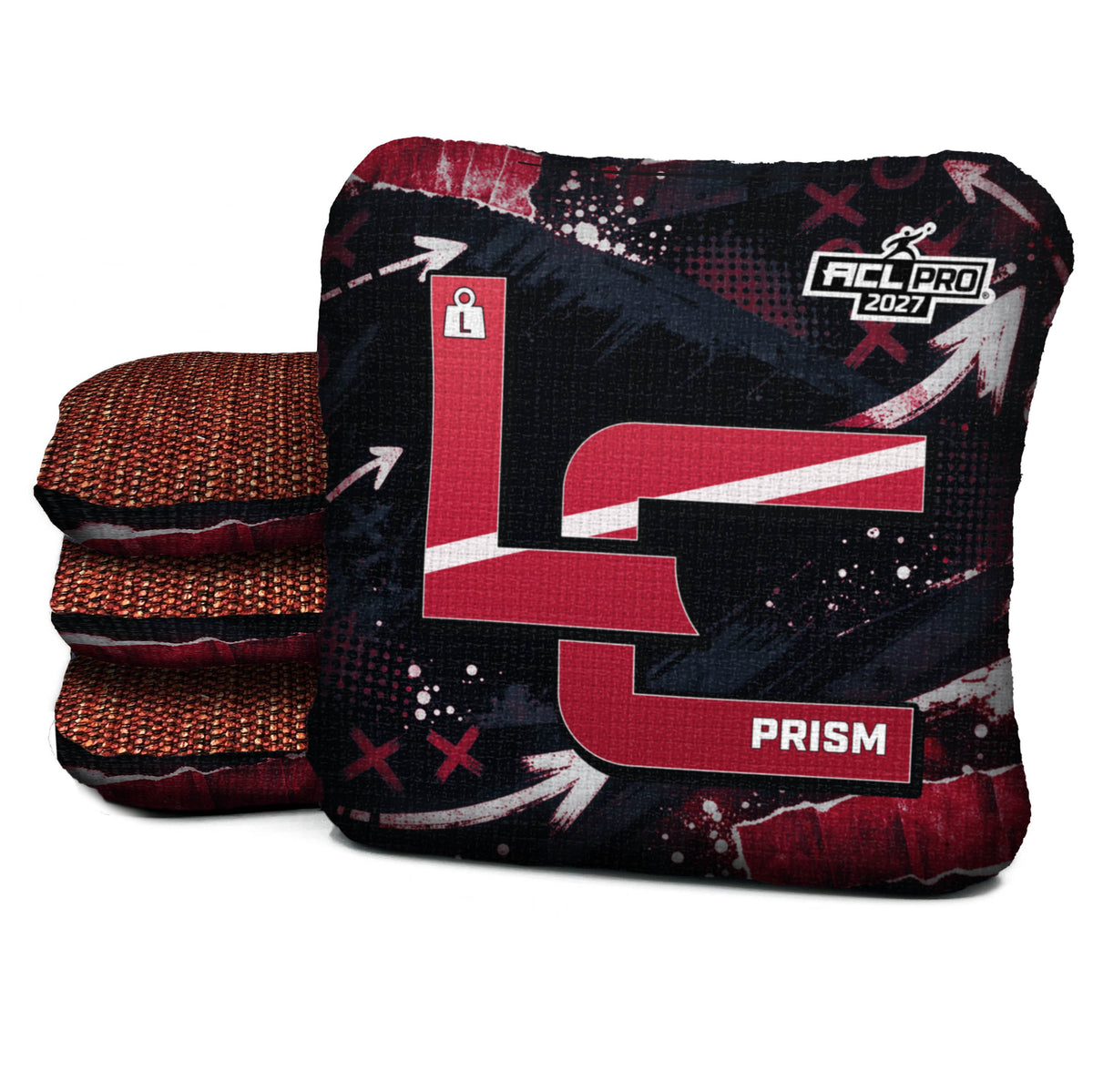 Atlanta football cornhole bags, Prism - L 5/9 - ACL PRO, approved colorway with coordinating reverse