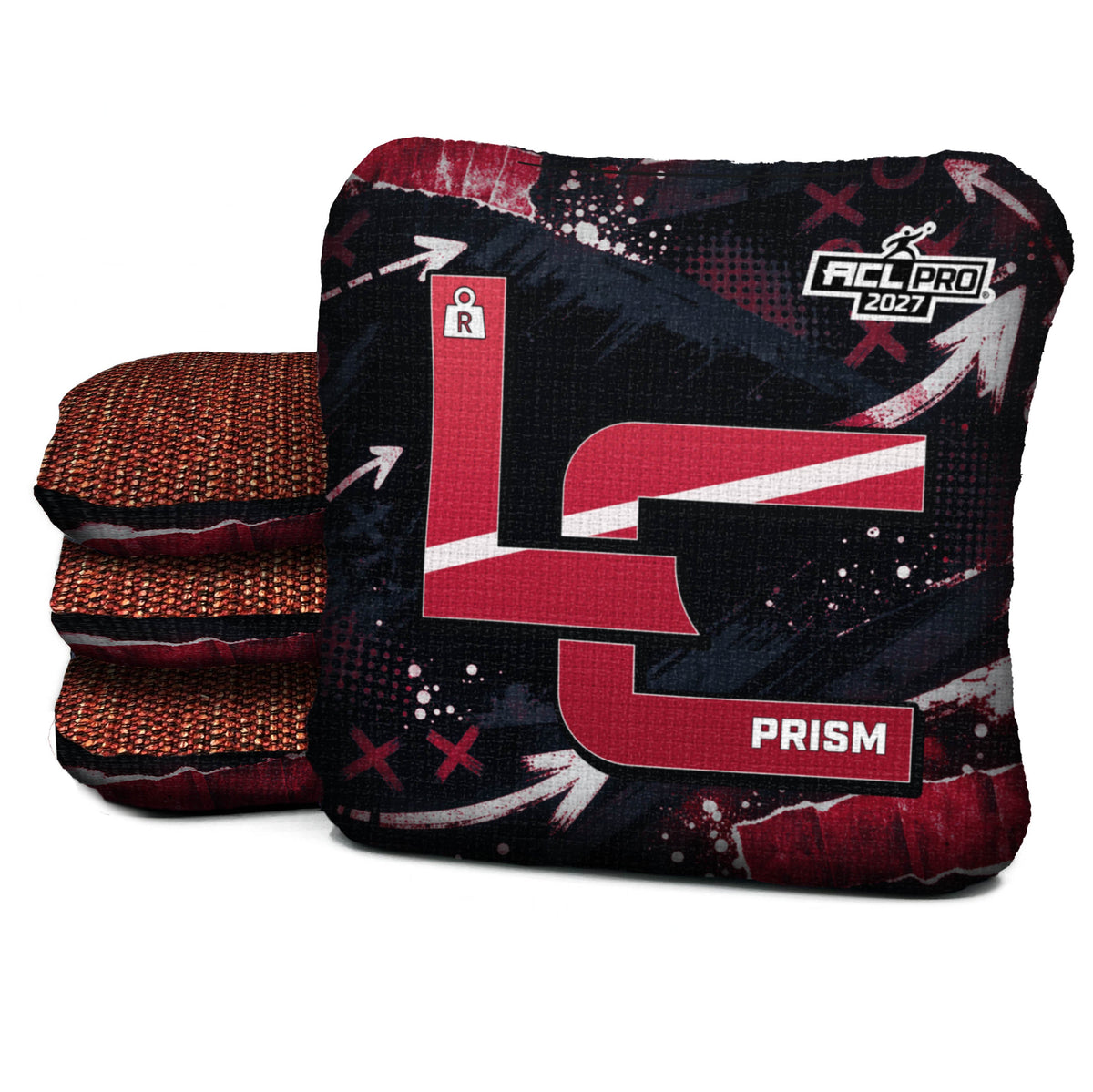 Atlanta football cornhole bags, Prism - R 5/9 - ACL PRO, approved colorway with coordinating reverse