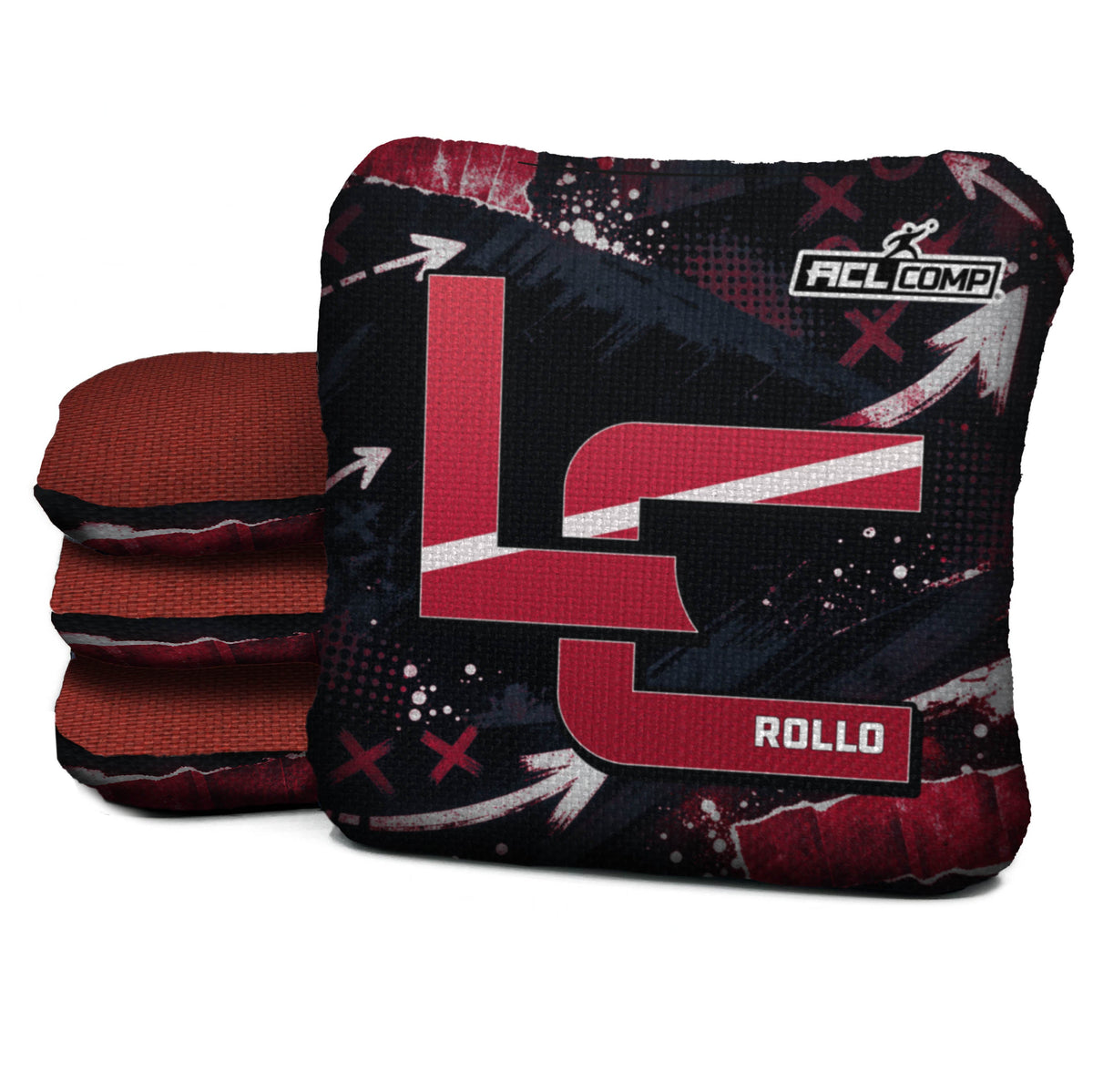 Atlanta football cornhole bags, Rollo 4/7 - ACL COMP, approved colorway with coordinating reverse
