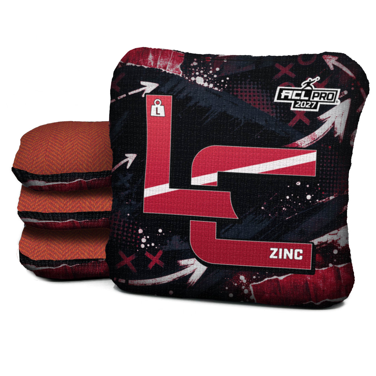 Atlanta football cornhole bags, Zinc - L 4.5/9 - ACL PRO, approved colorway with coordinating reverse