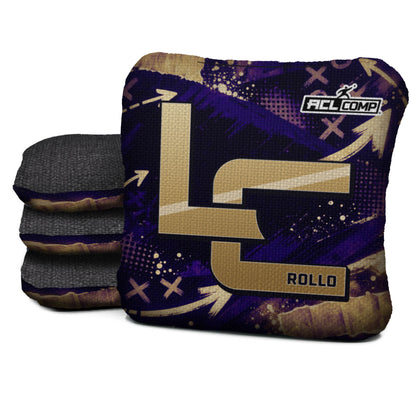 Baltimore football cornhole bags, Rollo 4/7 - ACL COMP, Purple, Gold, Black