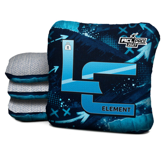 Charlotte football cornhole bags, Element - R 5/8 - ACL PRO, Black, Bright blue, Silver