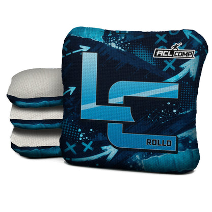 Charlotte football cornhole bags, Rollo 4/7 - ACL COMP, Black, Bright blue, Silver