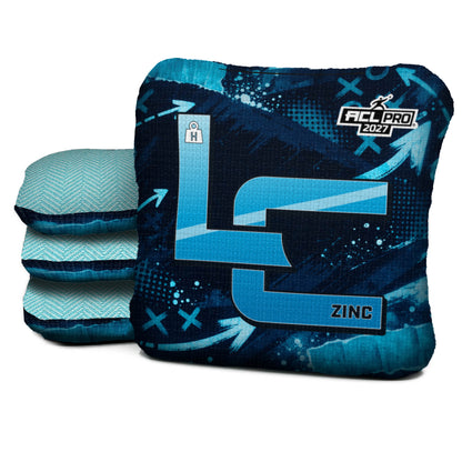 Charlotte football cornhole bags, Zinc - H 4.5/9 - ACL PRO, Black, Bright blue, Silver