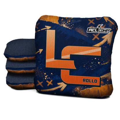 Chicago football cornhole bags, Rollo 4/7 - ACL COMP, Navy, Orange