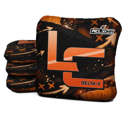 Cincinnati football cornhole bags, Delta-V 5/8- ACL COMP, Black, Orange