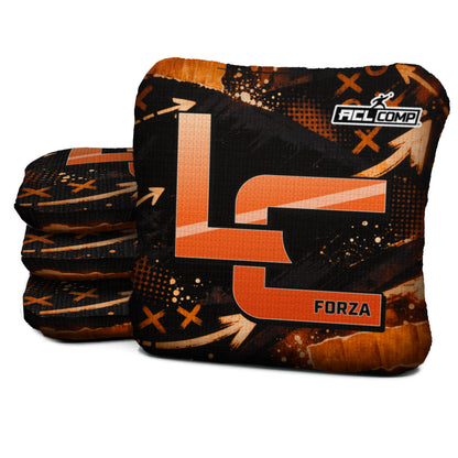 Cincinnati football cornhole bags, Forza - 6/9 - ACL COMP, Black, Orange