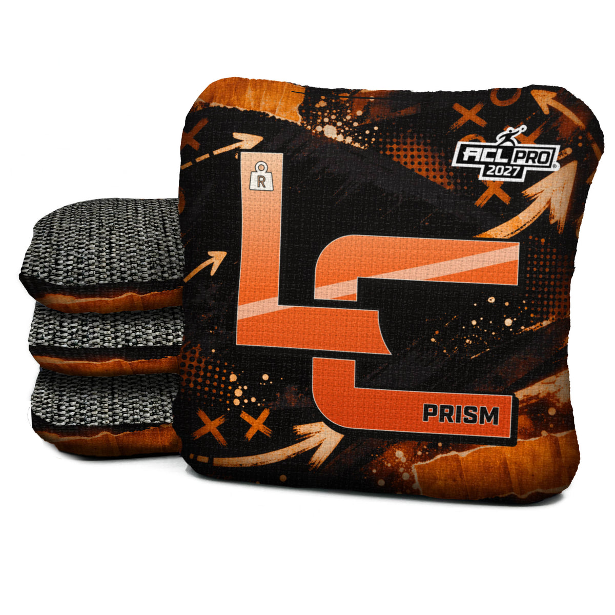 Cincinnati football cornhole bags, Prism - R 5/9 - ACL PRO, Black, Orange