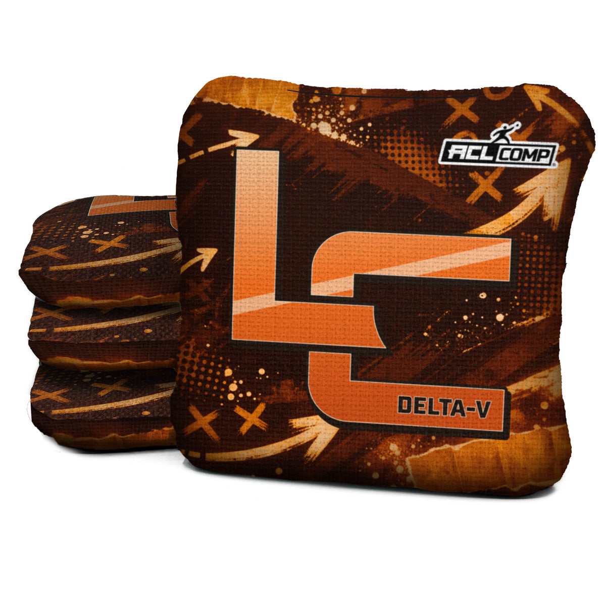Cleveland football cornhole bags, Delta-V 5/8- ACL COMP, Brown, Orange