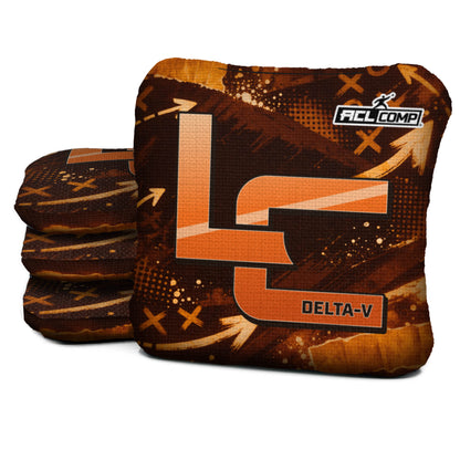 Cleveland football cornhole bags, Delta-V 5/8- ACL COMP, Brown, Orange