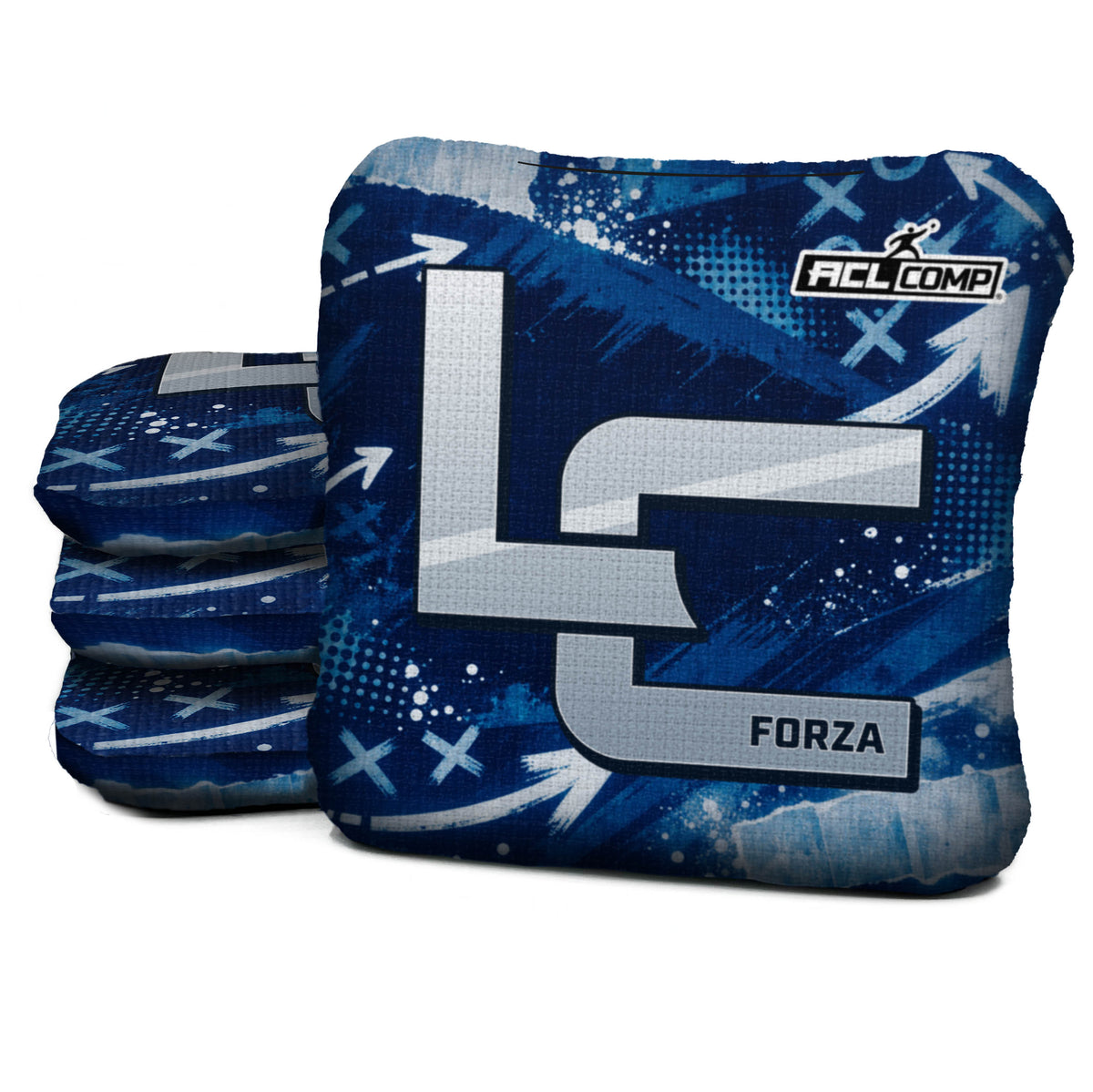 Dallas football cornhole bags, Forza - 6/9 - ACL COMP, Navy, Silver